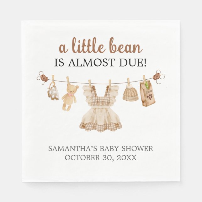 Brewing Coffee Baby Shower Napkin (Front)
