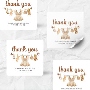 Brewing Coffee Baby Shower Square Sticker