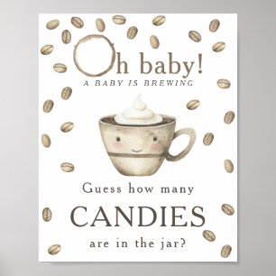 Brewing coffee - How many candies are in the jar Poster