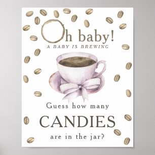 Brewing coffee - How many candies are in the jar Poster