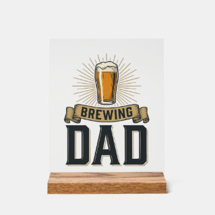 Brewing Dad Beer Vintage Engraving Shirt Design_1 Acrylic Sign