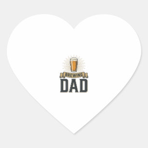 Brewing Dad Beer Vintage Engraving Shirt Design_1 Heart Sticker