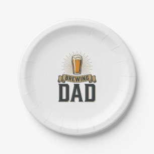 Brewing Dad Beer Vintage Engraving Shirt Design_1 Paper Plate