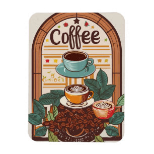 Brewing Memories: Vintage Coffee Shops Magnet