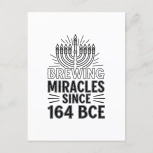 Brewing Miracles Since 164 BCE Hanukkah Jewish  Announcement Postcard
