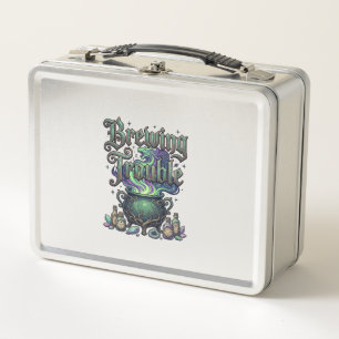 Brewing Trouble Cauldron Dragon Alchemy Crystals H Metal Lunch Box