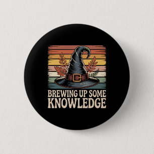 Brewing Up Some Knowledge Halloween Design  6 Cm Round Badge