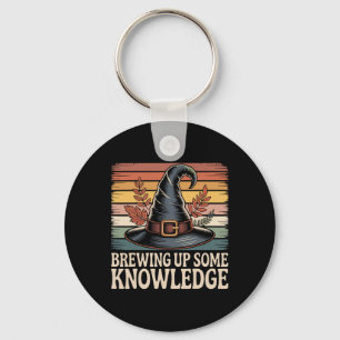 Brewing Up Some Knowledge Halloween Design Key Ring