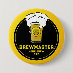 Brewmaster Beer home-brew Dad 7.5 Cm Round Badge