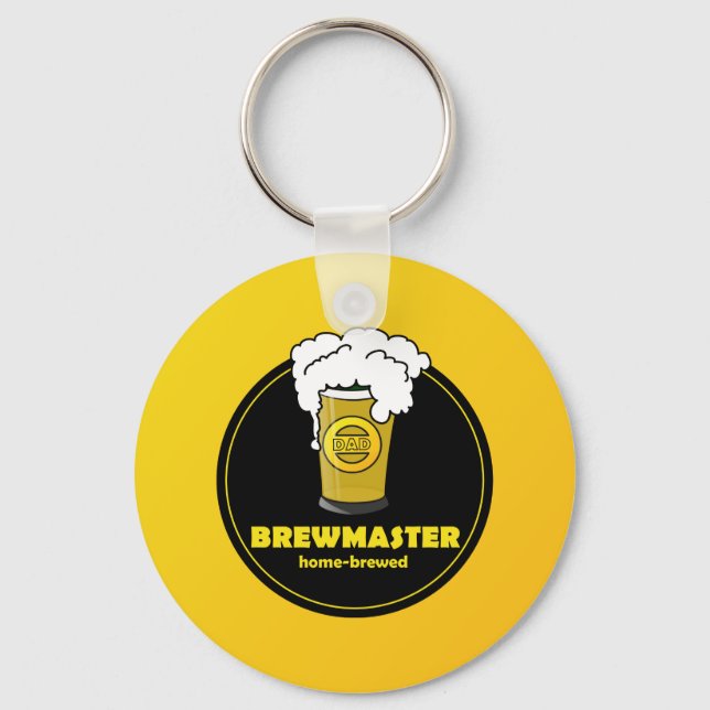 Brewmaster Beer home-brewed Dad Key Ring (Front)