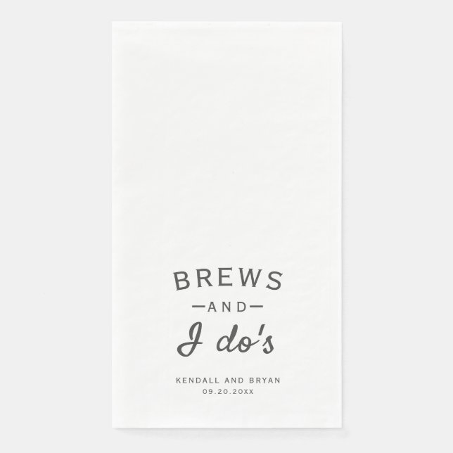 Brews and I Do's Brewery Wedding Paper Napkin (Front)