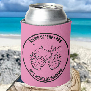 Brews Before I Do Custom Bachelor Party Groomsman Can Cooler