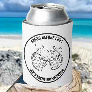 Brews Before I Do Custom Bachelor Party Groomsman Can Cooler