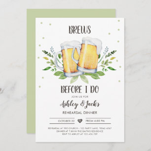 Brews Before I Do Rehearsal Dinner Invitation Coed