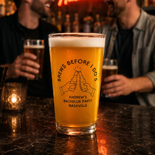 Brews Before I Do's Bachelor Party Beer Pint Glass