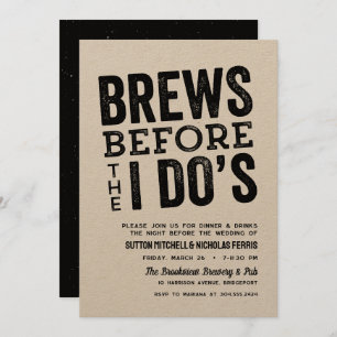 Brews before I Do's brewery rehearsal dinner Invit Invitation