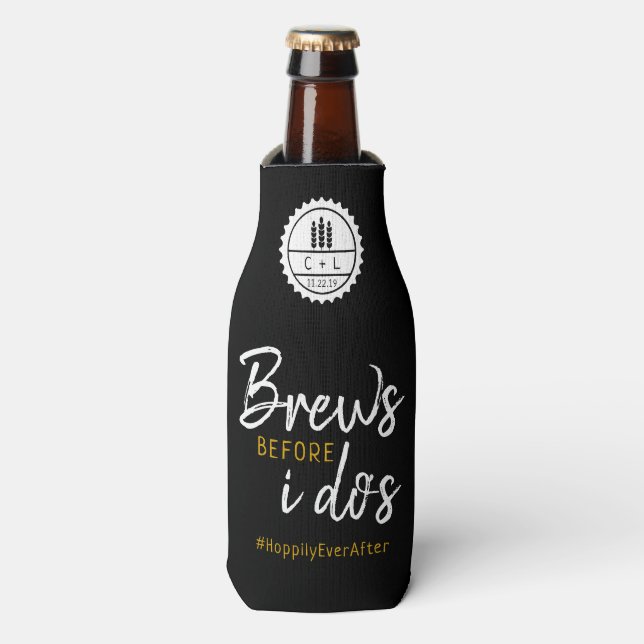 Brews Before I Do's Co-Ed Wedding Shower Bottle Cooler (Bottle Front)