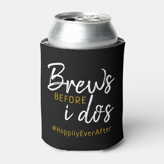 Brews Before I Do's Co-Ed Wedding Shower Can Cooler (Can Front)