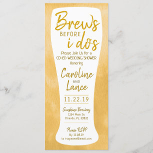 Brews Before I Do's Co-Ed Wedding Shower Invitation