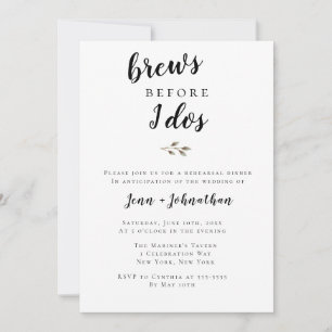 Brews Before I Dos Rehearsal Dinner Invitations