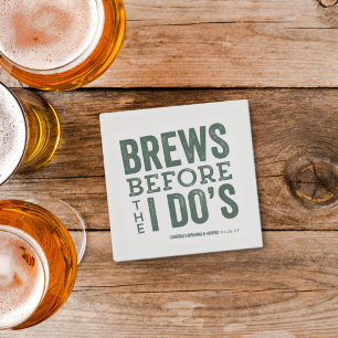 Brews before I Do's sage green rehearsal dinner Napkin