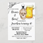 Brews & Boos Halloween Adult Birthday skull beer Invitation<br><div class="desc">Add your own wording into the template. To more customisation (font colour,  font style,  background),  click on personalise,  scroll down and click on link "click to customise further". ** Please see the full collection for matching invitation,  tags,  sign and thank you card available**</div>