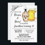 Brews & Boos Halloween Adult Birthday skull beer Invitation<br><div class="desc">Add your own wording into the template. To more customisation (font colour,  font style,  background),  click on personalise,  scroll down and click on link "click to customise further". ** Please see the full collection for matching invitation,  tags,  sign and thank you card available**</div>