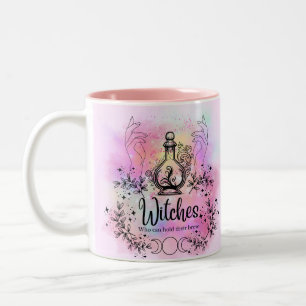 Brews & Spells: Witches Who Can Drink Design Two-Tone Coffee Mug