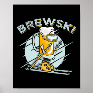 Brewski - Skiing Beer For Winter Sport Poster