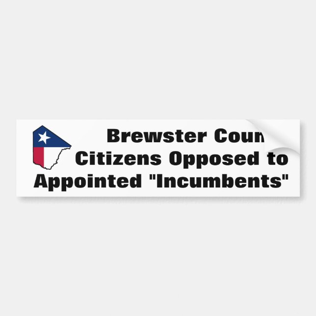 Brewster County Texas bumper sticker (Front)