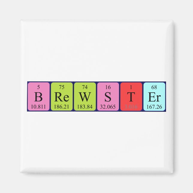Brewster periodic table name magnet (Front)