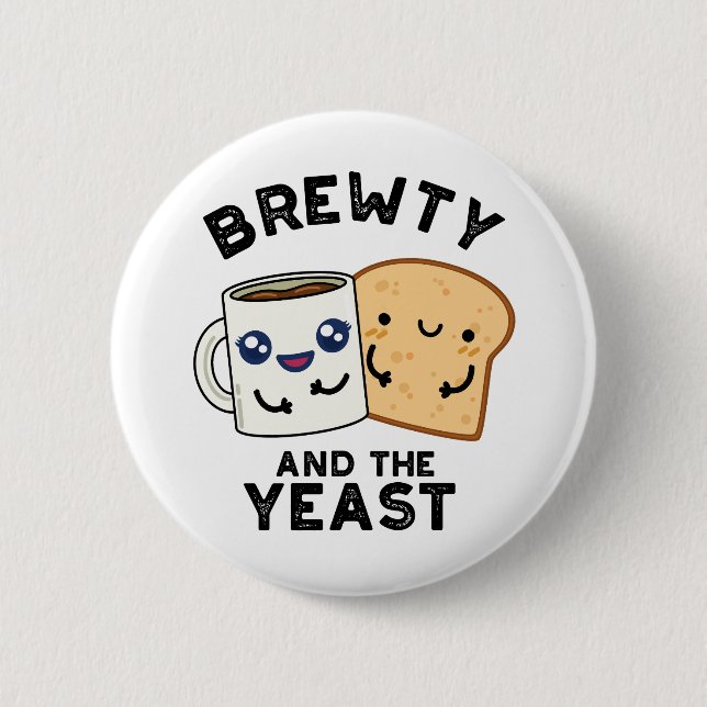 Brewty And The Yeast Funny Movie Pun  6 Cm Round Badge (Front)