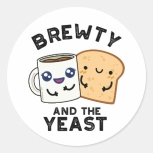 Brewty And The Yeast Funny Movie Pun  Classic Round Sticker