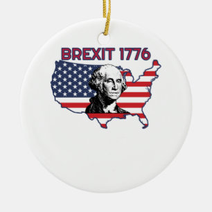 Brexit 1776 4th July Independence Day Ceramic Tree Decoration