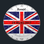Brexit British Dartboard<br><div class="desc">British flag design, hand painted and printed with the date of the triggering of article 50.</div>