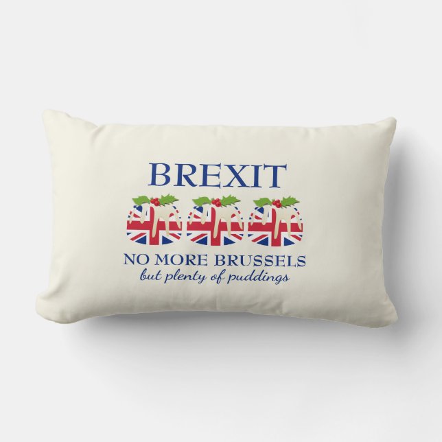 BREXIT | Christmas Pudding | UNION JACK Lumbar Cushion (Front)