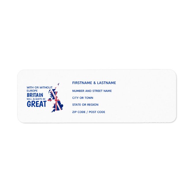BREXIT GREAT BRITAIN EUROPE Address Labels (Front)