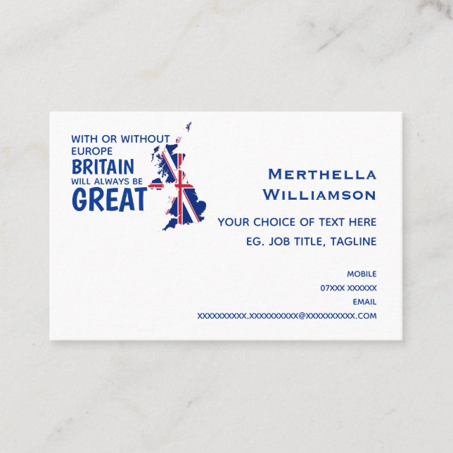 BREXIT GREAT BRITAIN EUROPE BUSINESS CARD (Front)