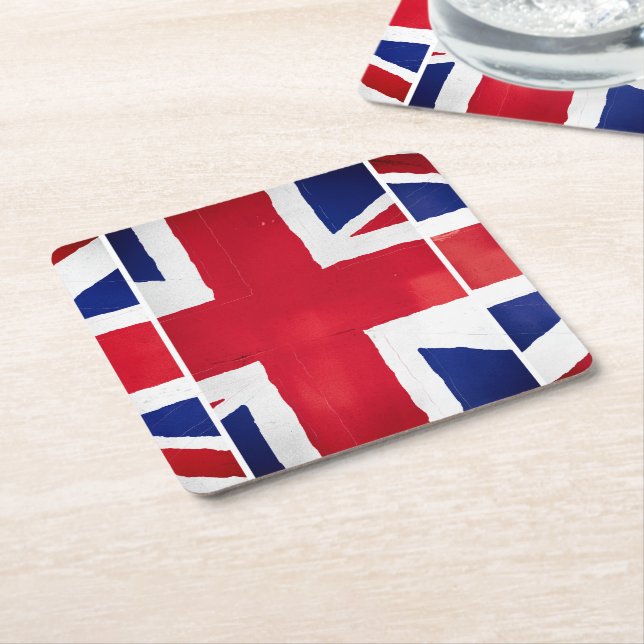 Brexit UK Square Paper Coaster (Angled)