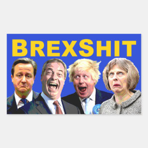 BREXSHIT, funny anti Brexit referendum message: Rectangular Sticker