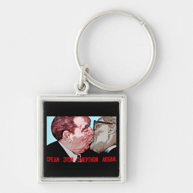Brezhnev & Honecker Kiss,East Side Gallery, Berlin Key Ring (Front)