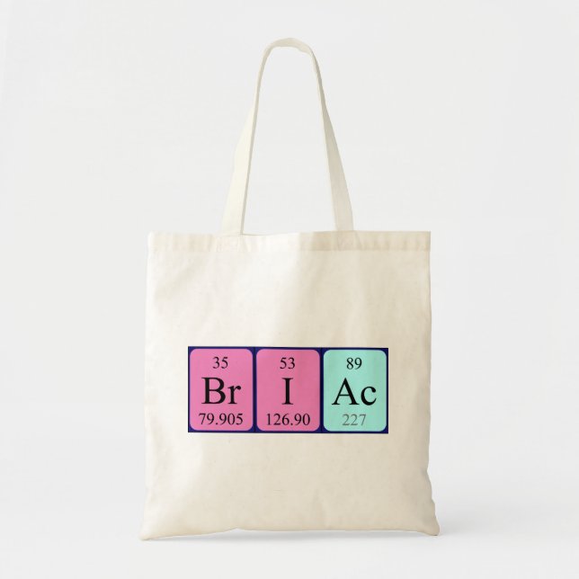 Briac periodic table name tote bag (Front)