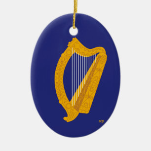 Brian Boru Harp Ceramic Tree Decoration
