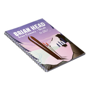 Brian Head, Iron county Utah, USA Ski poster Notebook