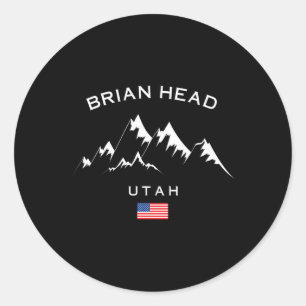 Brian Head Ski Resort Rocky Mountains Skiing Souve Classic Round Sticker