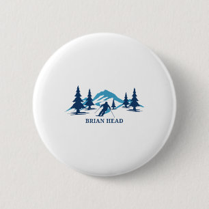 Brian Head Utah Ski Resort Skiing Skier _1  6 Cm Round Badge