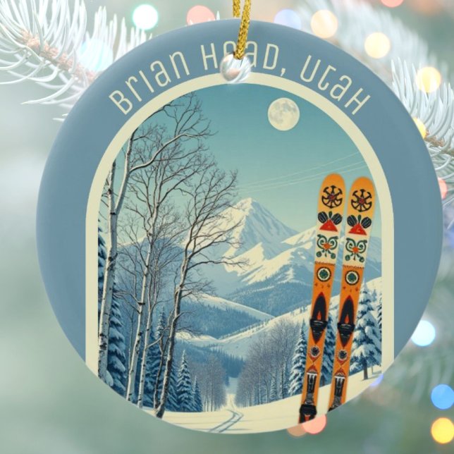 Brian Head Utah ski souvenir  Ceramic Tree Decoration (Creator Uploaded)