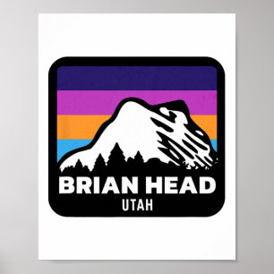 Brian Head Utah Skiing Snowboarding Family Ski Tri Poster