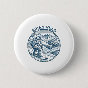 Brian Head Utah Snowboarding Snowboarder 6 Cm Round Badge