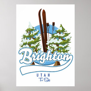 Brian Head Utah to ski logo Poster